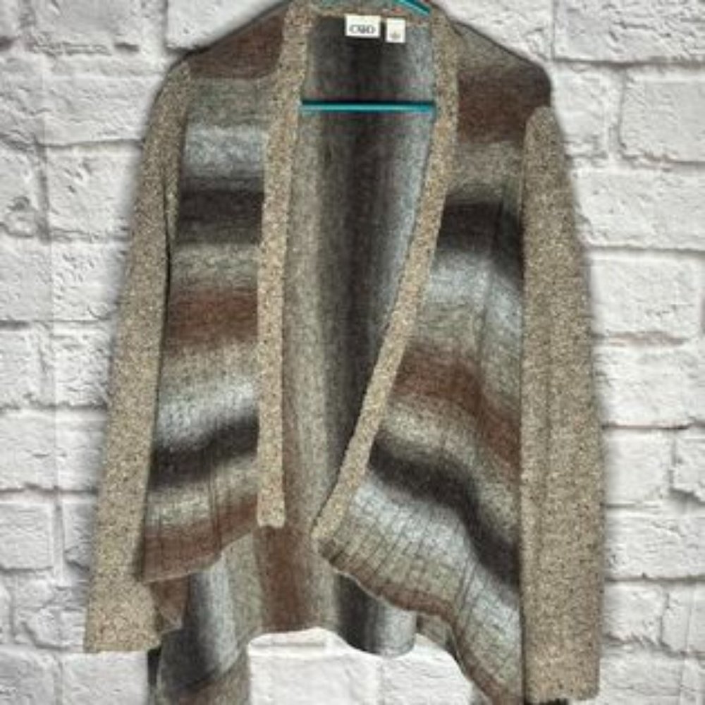 Cato Cardigan Brown Tan‎ Gray Womens Size Large